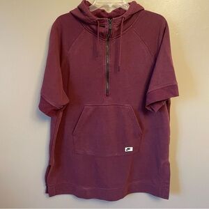Vintage Red Tag Nike short Sleeve sweatshirt hoodie size Medium burgundy